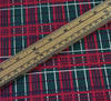 Metallic Cotton Fabric - Christmas Tartan - Bottle Green