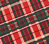 Metallic Cotton Fabric - Christmas Tartan - Red
