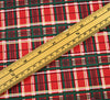 Metallic Cotton Fabric - Christmas Tartan - Red