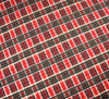Metallic Cotton Fabric - Christmas Tartan - Red