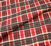 Metallic Cotton Fabric - Christmas Tartan - Red