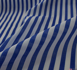 WeaverDee - Poly Cotton Fabric - Stripe Blue - WeaverDee.com Sewing & Crafts - 1