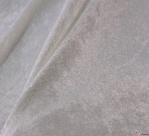 WeaverDee - Crushed Velvet Fabric - Ivory / Cream - WeaverDee.com Sewing & Crafts - 1