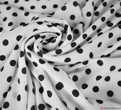 Pea Spot Georgette Fabric - Navy / White