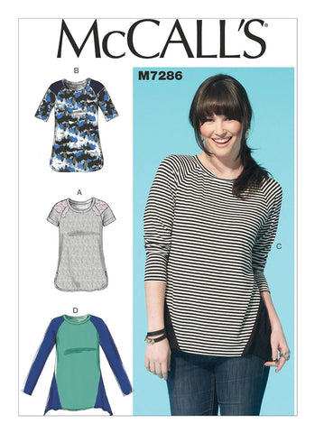 McCall's Pattern M7286 Misses' Raglan Sleeve Tops