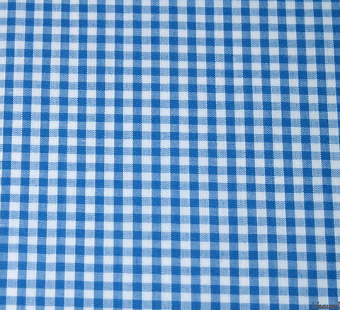 WeaverDee - Poly Cotton Fabric - Blue Gingham - WeaverDee.com Sewing & Crafts - 1