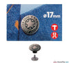 Prym - Jeans Buttons Antique Silver 17mm (No-Sew): Pack of 8 - WeaverDee.com Sewing & Crafts - 2