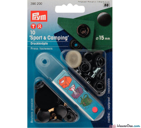 Prym - Press Studs (No-Sew) - Gun Black 15mm Heavyweight: Pack of 10 - WeaverDee.com Sewing & Crafts - 1