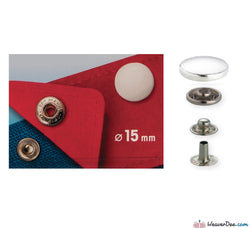 Prym - Press Studs (No-Sew) - White 15mm: Pack of 10 - WeaverDee.com Sewing & Crafts - 1