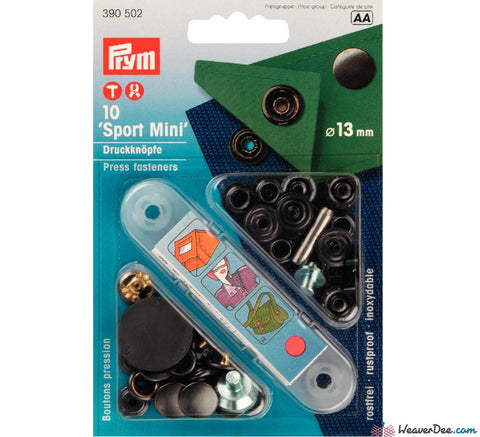 Prym - Press Studs (No-Sew) - Gun Black 13mm Heavyweight: Pack of 10 - WeaverDee.com Sewing & Crafts - 1