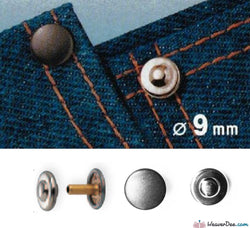 Prym - Jeans Rivets (No-Sew) Silver 9mm: Pack of 24 - WeaverDee.com Sewing & Crafts - 1