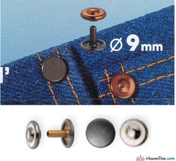 Prym - Jeans Rivets (No-Sew) Copper 9mm: Pack of 24 - WeaverDee.com Sewing & Crafts - 1
