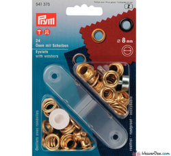 Prym - Eyelets - Gilt / Gold (No-Sew) 8mm - Pack of 24 - WeaverDee.com Sewing & Crafts