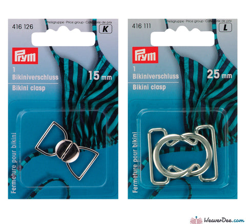 Prym - Bikini Clasps Metal Silver Colour - WeaverDee.com Sewing & Crafts
