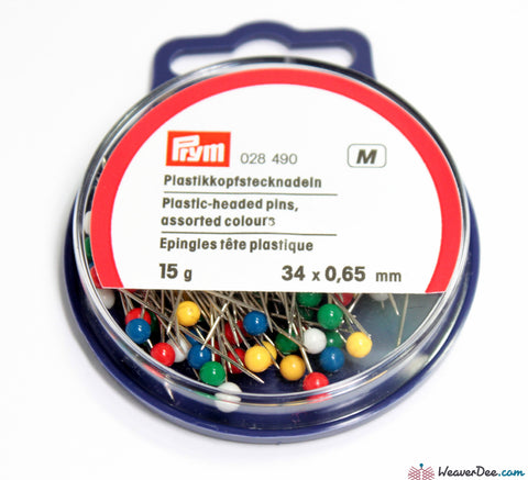 Prym - 34mm Plastic-Head Pins (15g Pack) - WeaverDee.com Sewing & Crafts - 1