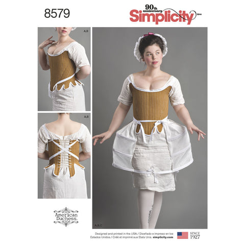 Simplicity Pattern S8579 Misses' 18th Century Undergarments Costume