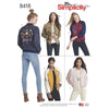 Simplicity Pattern S8418 Misses' Lined Bomber Jacket with Fabric & Trim Variations