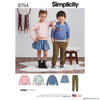 Simplicity Pattern S8754 Children's Pants, Skirt & Sweatshirts