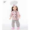 Simplicity Pattern S8315 18" Chef Doll Clothes