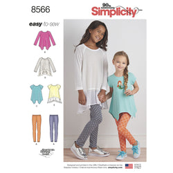 Simplicity Pattern S8566 Child's / Girls' Tunics & Leggings