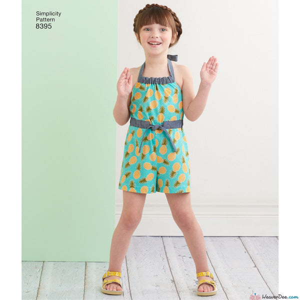Simplicity Pattern S8395 Child's & Girls' Halter Dress or Romper in 2 –  WeaverDee.com