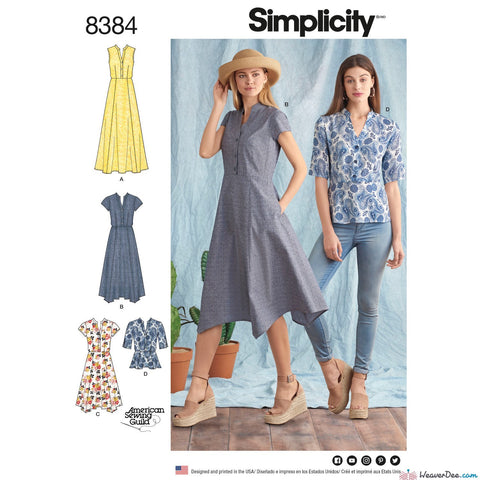 Simplicity Pattern S8384 Misses' Dress with Length Variations & Top