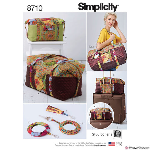 Simplicity Pattern S8710 Luggage Bags, Key Ring & Tassel