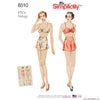 Simplicity Pattern S8510 Misses' Vintage 1930s Brassiere and Panties