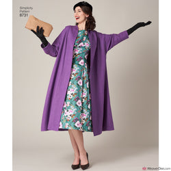 Simplicity Pattern S8731 Misses' Vintage 1950s Dress & Lined Coat