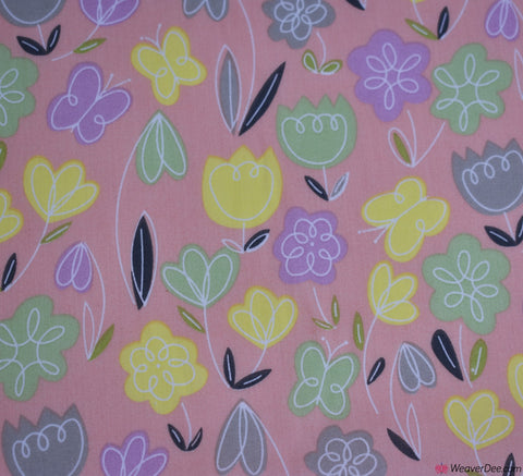 Premier Print Polycotton Fabric - Tulips Pink