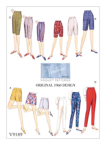 Vogue - V9189 Vintage 1960s Misses' Shorts & Tapered Pants - WeaverDee.com Sewing & Crafts - 1