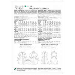 CLEARANCE • VOGUE PATTERN  MISSES' HIGH-NECK HIGH-WAIST COAT AND VEST 1494
