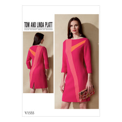CLEARANCE • VOGUE PATTERN MISSES' DRESS WITH ASYMMETRICAL INSETS 1555