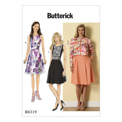 CLEARANCE • Butterick Pattern B6319 Misses' Cardigan and Pleated-Skirt Dress