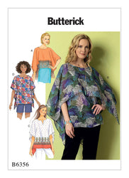 CLEARANCE • Butterick Pattern B6356 Misses' Fringe-Trim, Overlay or Notch-Neck Tunics