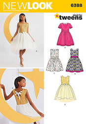 CLEARANCE • New Look Pattern GIRLS' PARTY DRESSES Girls' Sized for Tweens 6388