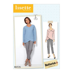 CLEARANCE • BUTTERICK PATTERN MISSES' CROSSOVER KNIT TOP AND SIDE-SEAM-DETAIL PANTS 6526