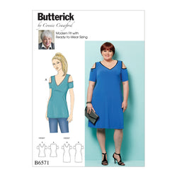 CLEARANCE • BUTTERICK PATTERN MISSES'/WOMEN'S TOP AND DRESS 6571