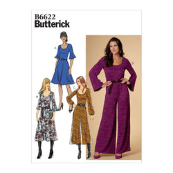 CLEARANCE • BUTTERICK PATTERN MISSES' DRESS & JUMPSUIT 6622