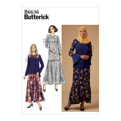CLEARANCE • BUTTERICK PATTERN MISSES' TOP, TUNIC, SKIRT AND SCARF 6636