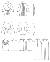 CLEARANCE • BUTTERICK PATTERN MISSES' JACKET, TOP, SKIRT, PANTS AND SASH 6638