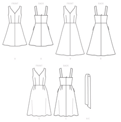 CLEARANCE • BUTTERICK PATTERN MISSES' DRESS AND SASH 6673