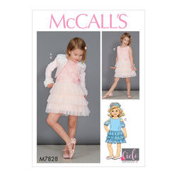 MCCALL'S SEWING PATTERN CHILDREN'S/GIRLS' BOLERO AND DRESSES 7828