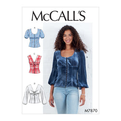 CLEARANCE • McCall's Pattern MISSES' TOPS 7870