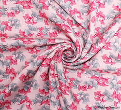 Viscose Fabric -  Botanical Floral - Pink
