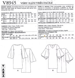 VOGUE PATTERN MISSES' DRESS 8945