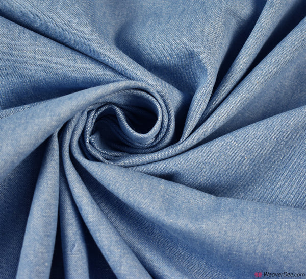 8oz Washed Denim Fabric / Mid Blue 100% Cotton – WeaverDee.com