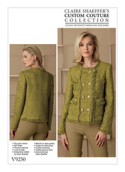 CLEARANCE • VOGUE PATTERN MISSES' LINED JACKET WITH PRINCESS SEAMS, POCKETS AND SELF FRINGE 9250