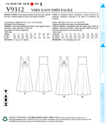 CLEARANCE • VOGUE PATTERN  Misses' Dress V9312