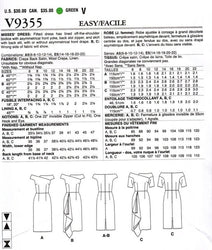 CLEARANCE • VOGUE PATTERNS MISSES' DRESS 9355